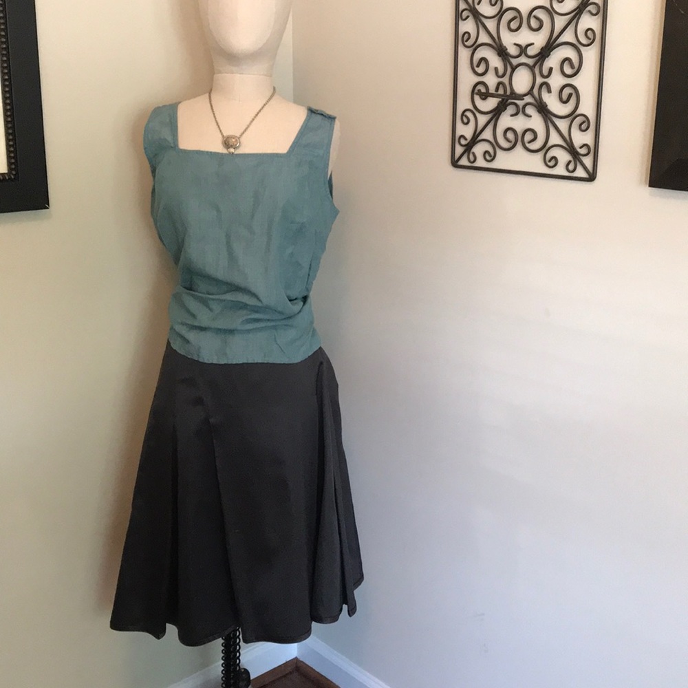 {Sigrid Olsen} Gray Pleated Midi Skirt 6